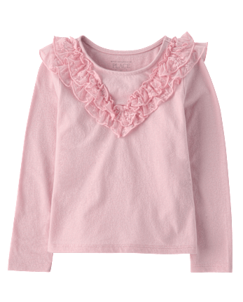 Toddler Girls Lace Ruffle Top