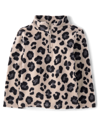 Toddler Girls Print Microfleece Half Zip Pullover