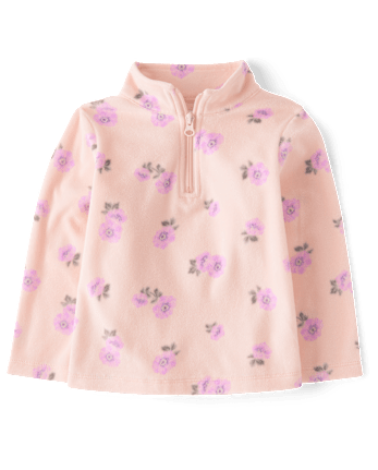 Toddler Girls Print Microfleece Half Zip Pullover