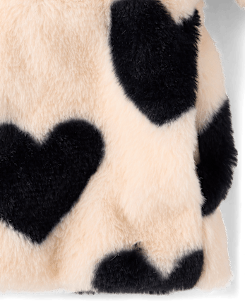 Toddler Girls Heart Faux Fur Coat
