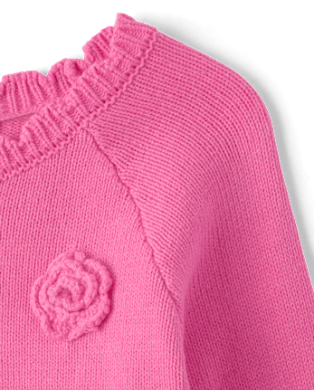 Toddler Girls 3D Rosette Sweater