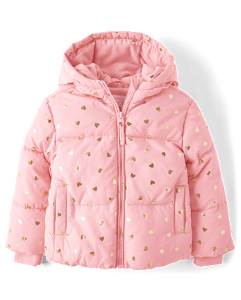 Doudoune doublée en micropolaire imprimée pour petite fille