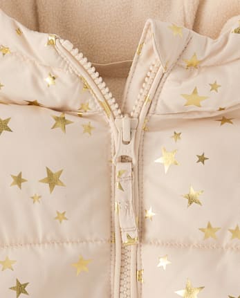 Toddler Girls Print Microfleece Lined Puffer Jacket