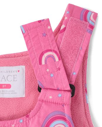 Toddler Girls Print Snow Overalls