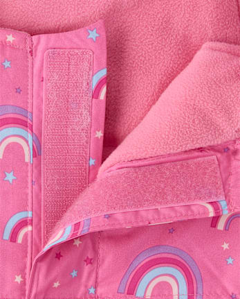 Toddler Girls Print Snow Overalls