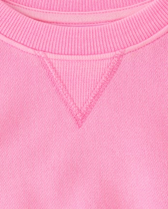 Toddler Girls Garment Dyed Premium Fleece Sweatshirt