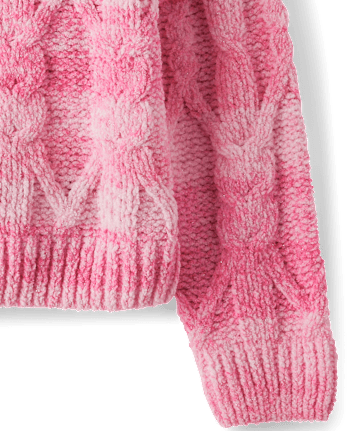 Toddler Girls Ombre Cable Knit Chenille Sweater