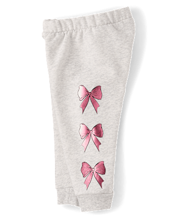 Toddler Girls Foil Bow Premium Fleece 2-Piece Outfit Set