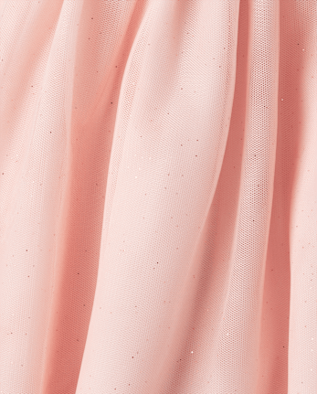 Girls Sequin Mesh Fit And Flare Dress