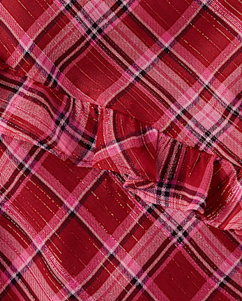 Girls Plaid Chiffon Ruffle Dress