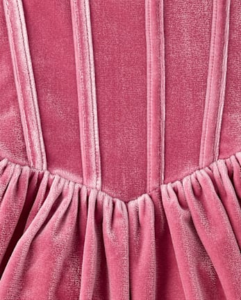 Girls Velour Corset Dress