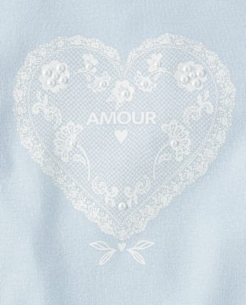 Girls Embellished Graphic Baby Tee