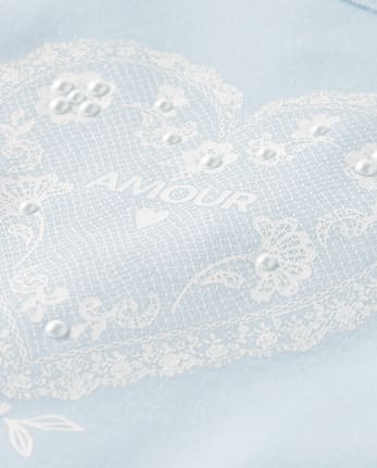 Girls Embellished Graphic Baby Tee