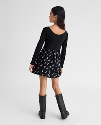 Robe fleurie taille V pour fille