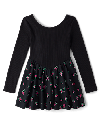 Girls Floral V-Waist Dress
