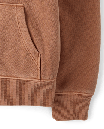 Sweat à capuche en polaire de qualité supérieure teint en pièce pour enfants