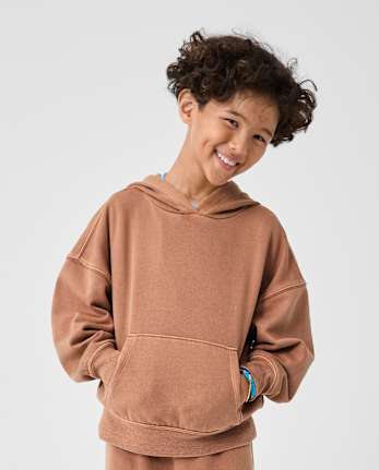 Kids Garment Dyed Premium Fleece Hoodie