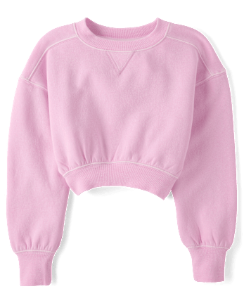 Girls Garment Dyed Premium Fleece Sweatshirt