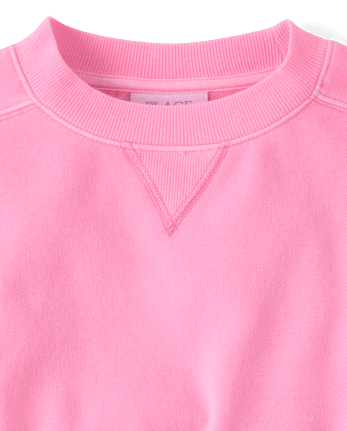 Girls Garment Dyed Premium Fleece Sweatshirt
