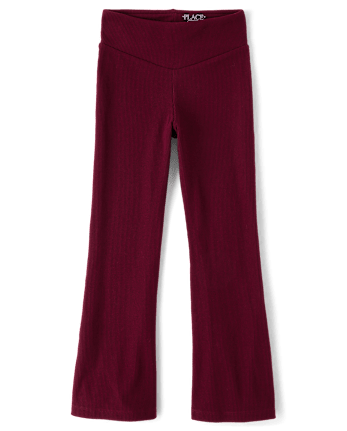 Girls Sueded Rib Flare Leggings