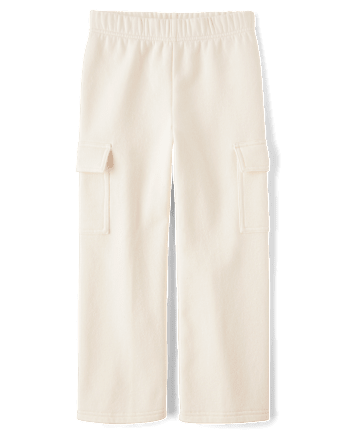 Kids Garment Dyed Premium Fleece Wide Leg Cargo Lounge Pants