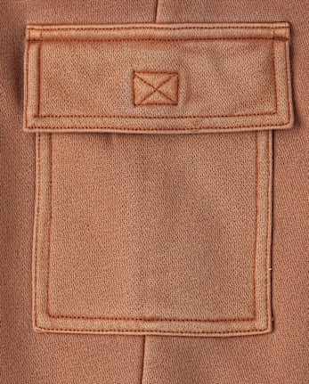 Kids Garment Dyed Premium Fleece Wide Leg Cargo Lounge Pants
