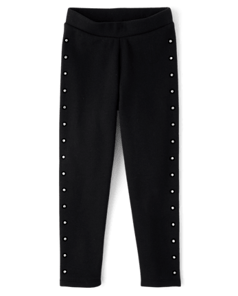 Girls Studded Winter Warm Leggings