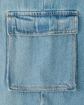 Girls Rhinestone Baggy Cargo Jeans