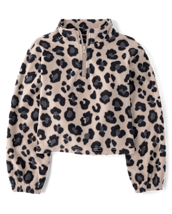 Girls Print Microfleece Half Zip Pullover