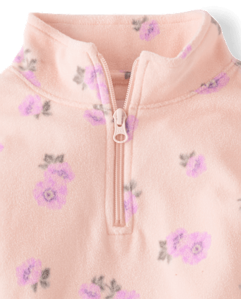 Girls Print Microfleece Half Zip Pullover