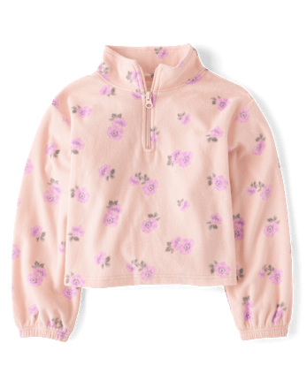 Girls Print Microfleece Half Zip Pullover