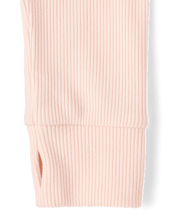 Girls Sueded Rib Henley Top