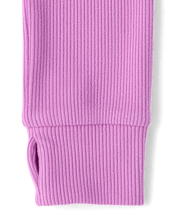 Girls Sueded Rib Henley Top