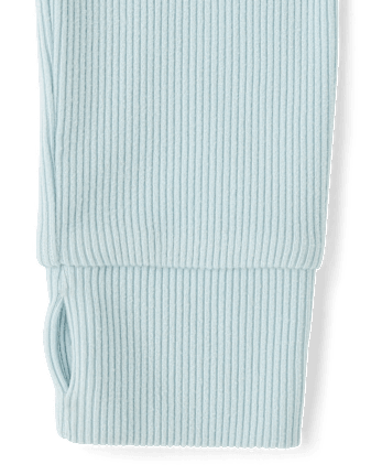 Girls Sueded Rib Henley Top