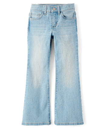 Girls Rhinestone Flare Jeans