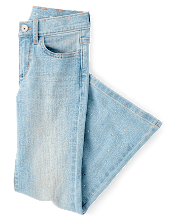 Girls Rhinestone Flare Jeans