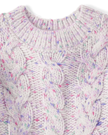 Girls Rainbow Cable Knit Cropped Sweater