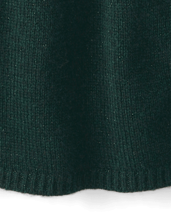 Girls Faux Pearl Cable Knit Sweater Dress