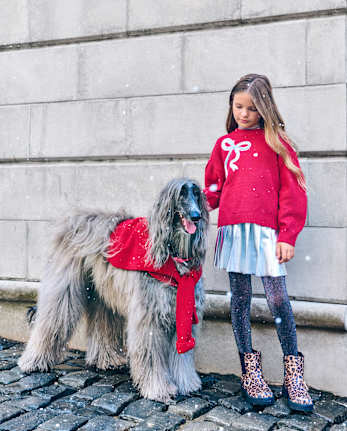 Girls Sequin Bow Sweater