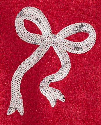 Girls Sequin Bow Sweater