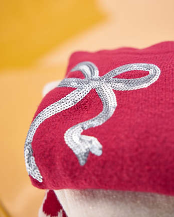 Girls Sequin Bow Sweater