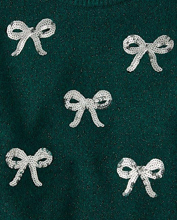 Girls Sequin Bow Sweater