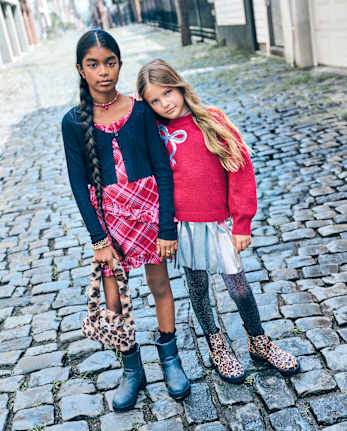 Jupe plissée métallisée pour fille