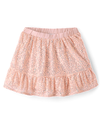 Girls Sequin Tiered Skirt