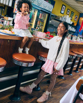 Jupe à volants à sequins pour filles