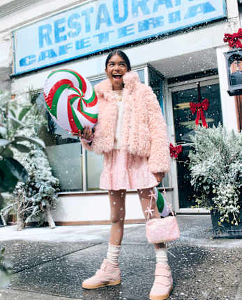 Jupe à volants à sequins pour filles