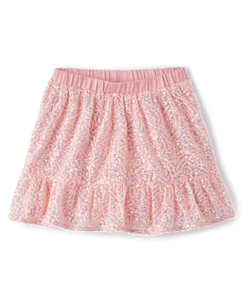 Girls Sequin Tiered Skirt