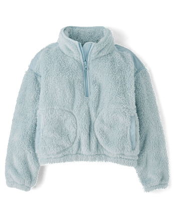 Girls Sherpa Half Zip Pullover
