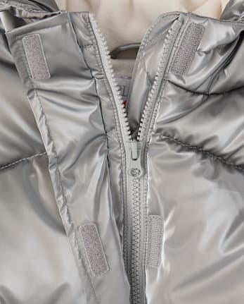 Girls High Shine Microfleece Lined Puffer Jacket
