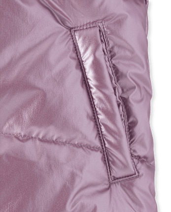 Girls Pearlescent Microfleece Lined Puffer Jacket